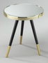 DKD Home Decor Mesita Auxiliar de Acero y Espejo Dorado