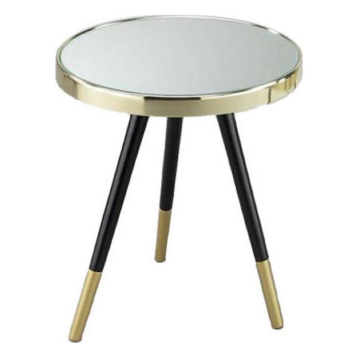 DKD Home Decor Mesita Auxiliar de Acero y Espejo Dorado