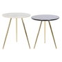 DKD Home Decor Set de 2 Mesitas Auxiliares de Símil Mármol