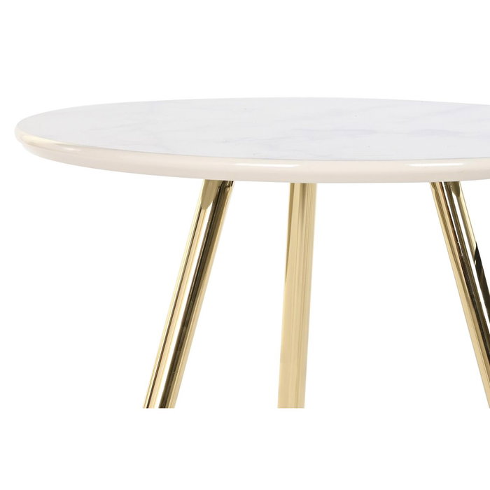 DKD Home Decor Set de 2 Mesitas Auxiliares de Símil Mármol