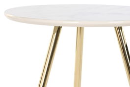 DKD Home Decor Mesita Auxiliar Moderno Blanco Negro Metal Resina 46 x 45 x 46 cm Set de 2