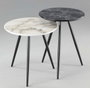DKD Home Decor Set de 2 Mesitas Auxiliares de Símil Mármol