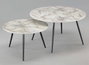 DKD Home Decor Set de 2 Mesitas Auxiliares de Símil Mármol