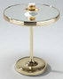 DKD Home Decor Mesita Auxiliar de Latón y Espejo Dorado