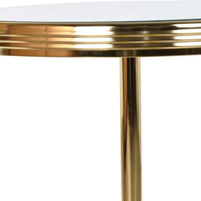 DKD Home Decor Mesita Auxiliar de Latón y Espejo Dorado