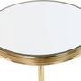 DKD Home Decor Mesita Auxiliar de Latón y Espejo Dorado