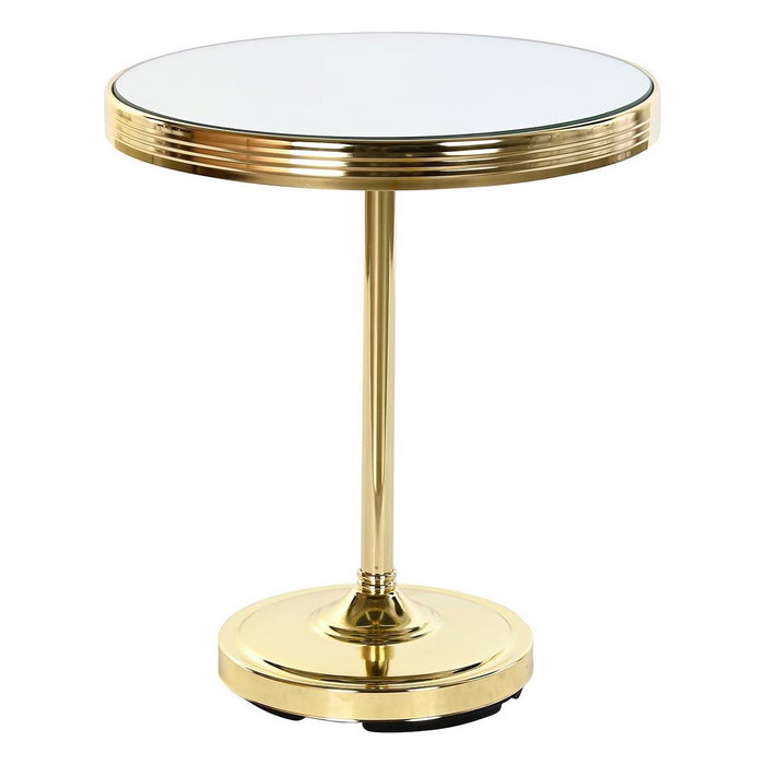 DKD Home Decor Mesita Auxiliar de Latón y Espejo Dorado