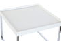 DKD Home Decor Mesa Centro Chic Blanco Plateado Acero MDF Set 2 Piezas 48 x 45 x 110 cm