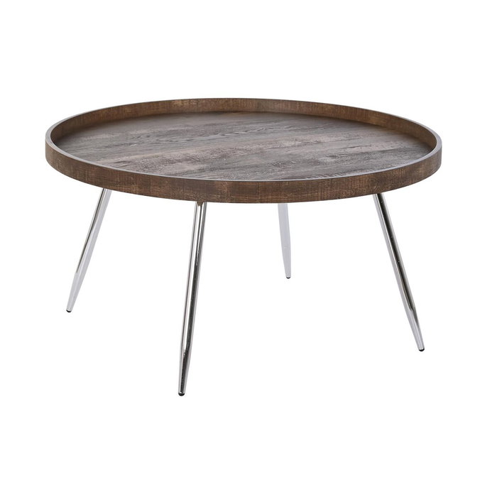 DKD Home Decor Mesa de Centro de Acero y MDF Marrón