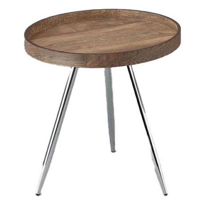 DKD Home Decor Mesita Auxiliar Moderna Marrón Oscuro y Plateado DKD Home Decor Mesita Auxiliar Moderna Marrón Oscuro y Plateado
