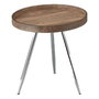 DKD Home Decor Mesita Auxiliar Moderna Marrón Oscuro y Plateado