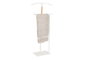DKD Home Decor Galán Moderno de Ropa y Accesorios para Dormitorio, Acero y Madera, Blanco Natural, 48 cm Ancho x 20 cm Fondo x 106.5 cm Alto