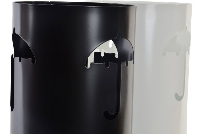 DKD Home Decor Paraguero Moderno Blanco Negro Acero 19 x 47 x 19 cm (2 Unidades)