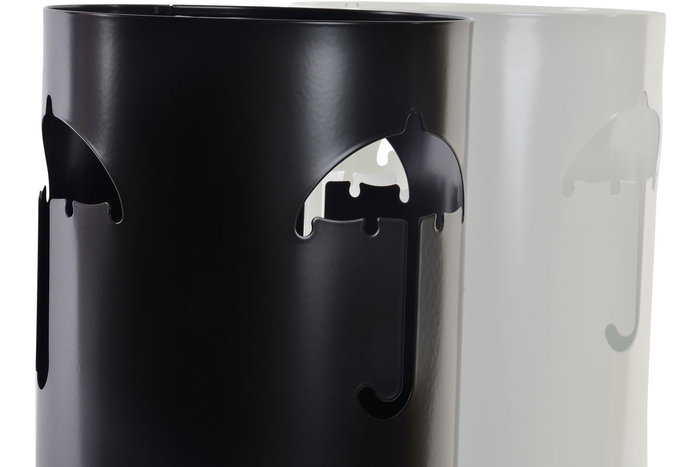 DKD Home Decor Paraguero Moderno Blanco Negro Acero 19 x 47 x 19 cm (2 Unidades)