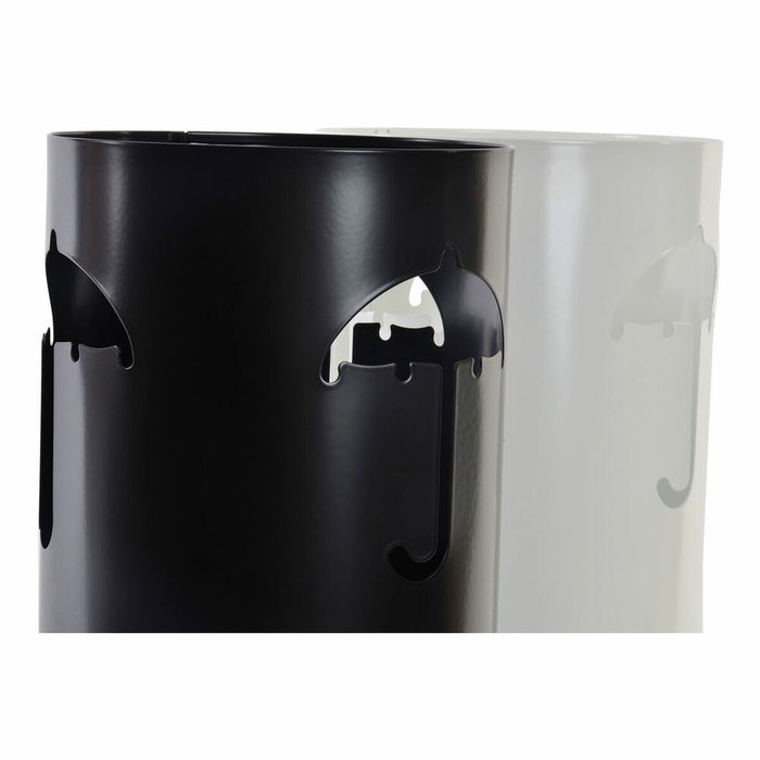DKD Home Decor Paragüero de Acero Blanco y Negro 19x19x47 cm
