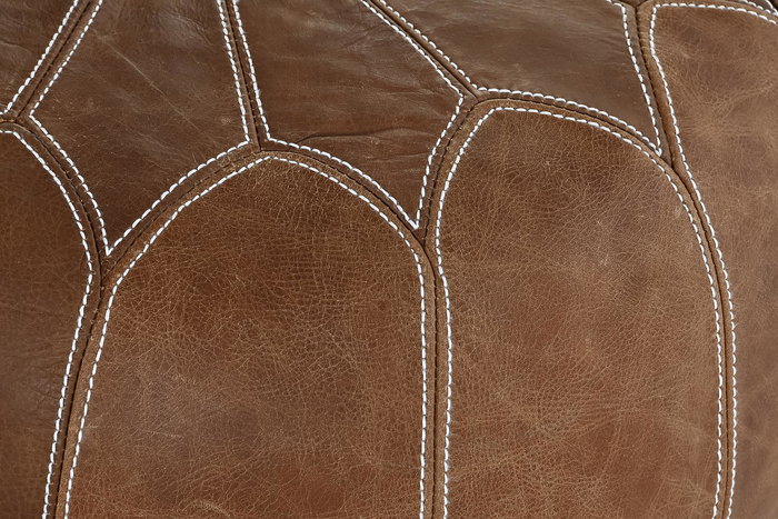 DKD Home Decor Reposapiés Vintage Marrón Piel 48 x 35 x 48 cm