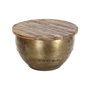 DKD Home Decor Mesa de Centro de Mango y Metal Dorado