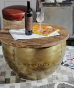 DKD Home Decor Mesa Centro Glam Dorado Marron Mango Metal 68 x 44 x 68 cm