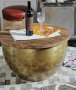 DKD Home Decor Mesa de Centro de Mango y Metal Dorado