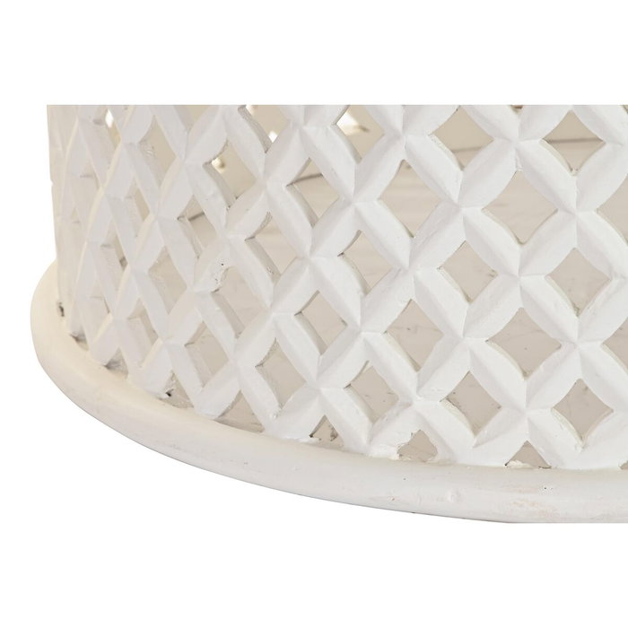 DKD Home Decor Mesa Centro Mango Natural Blanco 81 x 81 x 45 cm