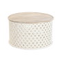 DKD Home Decor Mesa Centro Mango Natural Blanco 81 x 81 x 45 cm