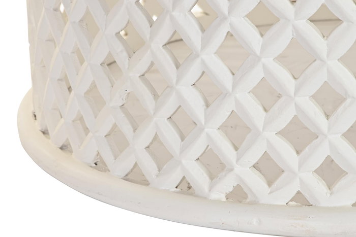 DKD Home Decor Mesa Centro Mango Natural Blanco 81 x 81 x 45 cm