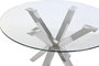 DKD Home Decor Mesa Comedor Moderno Plateado Acero y Cristal 110x76x110 cm