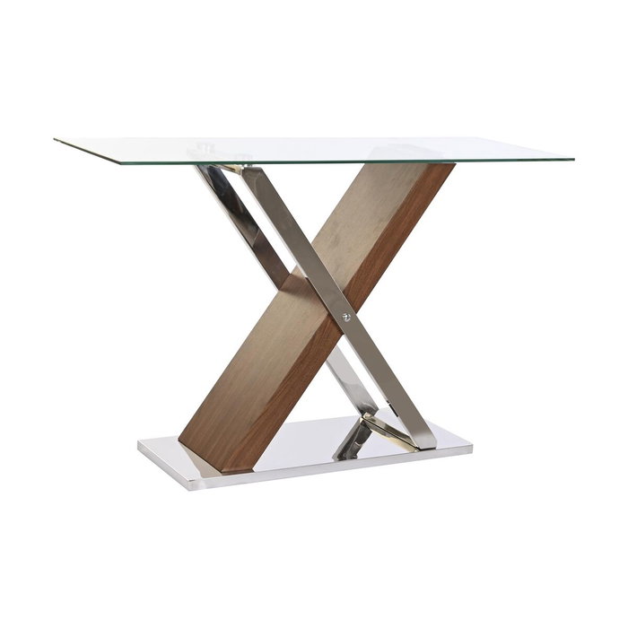 DKD Home Decor Consola de Acero y Cristal Transparente 120x40x75