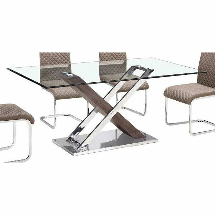 DKD Home Decor Consola de Acero y Cristal Transparente 120x40x75