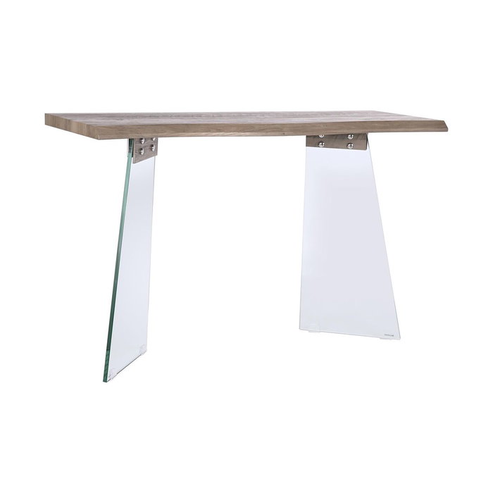 DKD Home Decor Consola de Cristal y MDF Gris Claro