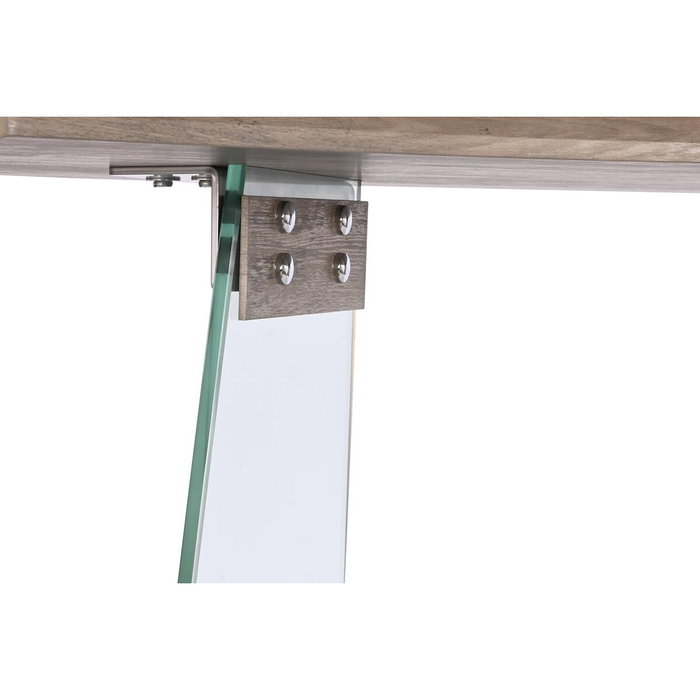 DKD Home Decor Consola de Cristal y MDF Gris Claro