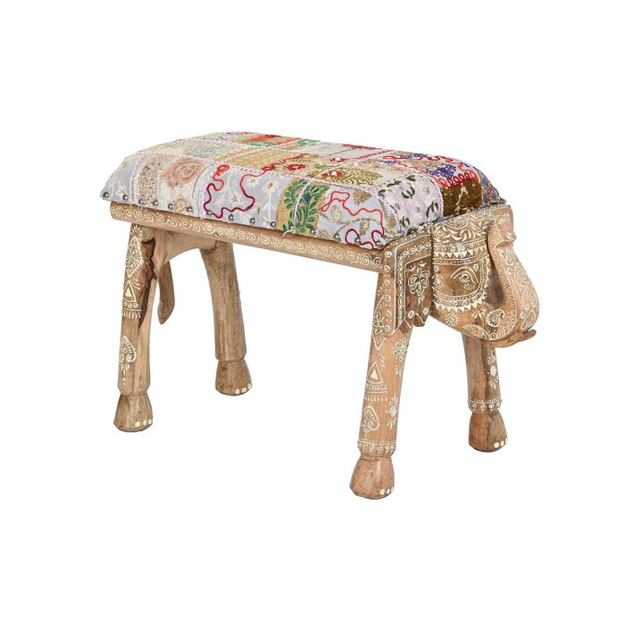DKD Home Decor Descalzadora de estilo Indio con diseño Elefante, Multicolor