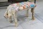 DKD Home Decor Descalzadora de estilo Indio con diseño Elefante, Multicolor