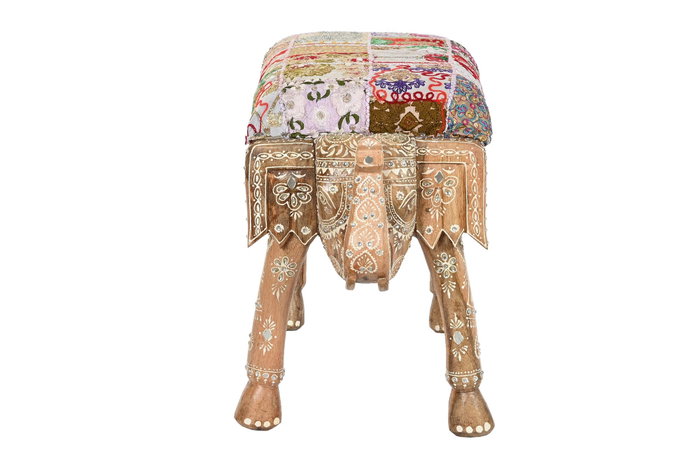 DKD Home Decor Descalzadora de estilo Indio con diseño Elefante, Multicolor