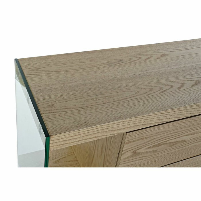 DKD Home Decor Mesa de Centro REBECA de Nogal y Cristal 130x70x42 cm