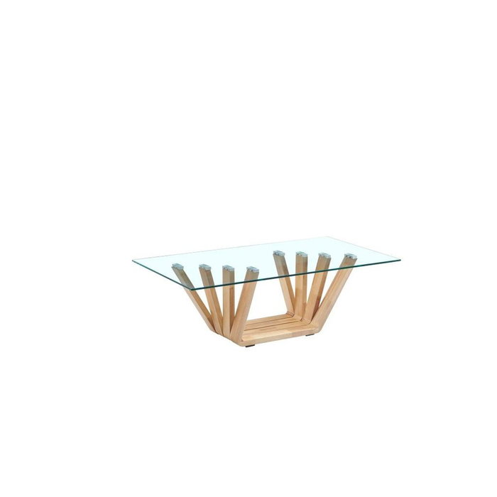 DKD Home Decor Mesa de Centro REBECA de Nogal y Cristal 130x70x42 cm