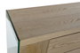 DKD Home Decor Mesa Centro Rebeca Moderno Nogal Cristal Marron Claro Transparente 130 x 70 x 42 cm