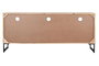 DKD Home Decor Mueble TV Alpino Natural Negro Mango y Metal 150x40x65 cm con 4 Cajones