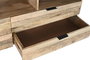 DKD Home Decor Mueble TV Alpino Natural Negro Mango y Metal 150x40x65 cm con 4 Cajones