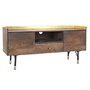 Mueble de TV DKD Home Decor Marrón oscuro Metal Madera de mango (130 x 45 x 60 cm)