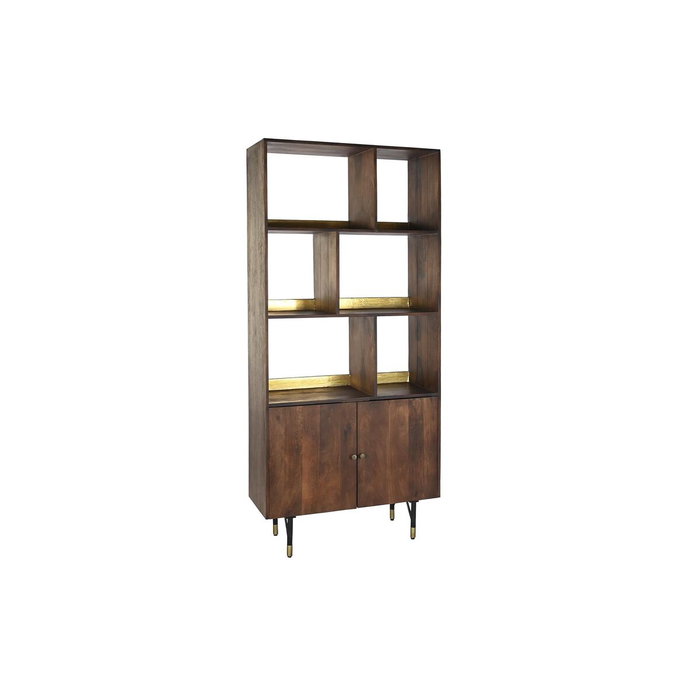DKD Home Decor Estanteria Marron Oscuro Dorado Mango Metal 90 x 200 x 35 cm DKD Home Decor Estanteria Marron Oscuro Dorado Mango Metal 90 x 200 x 35 cm