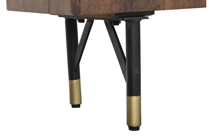 DKD Home Decor Estanteria Marron Oscuro Dorado Mango Metal 90 x 200 x 35 cm