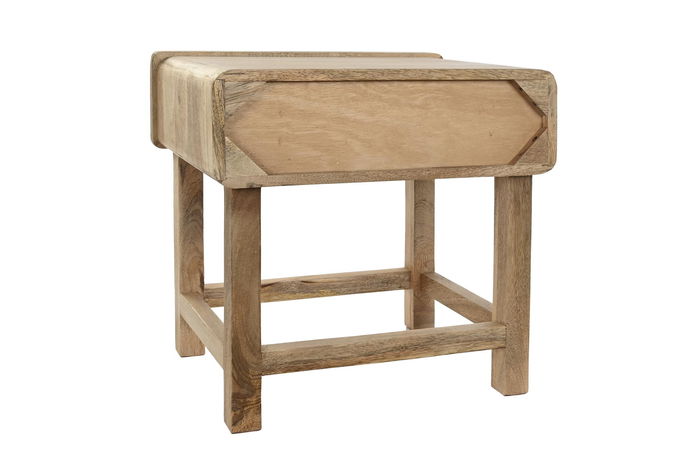 DKD Home Decor Mesita De Noche Balines Marron Natural Mango Ratan 40 x 51 x 51 cm