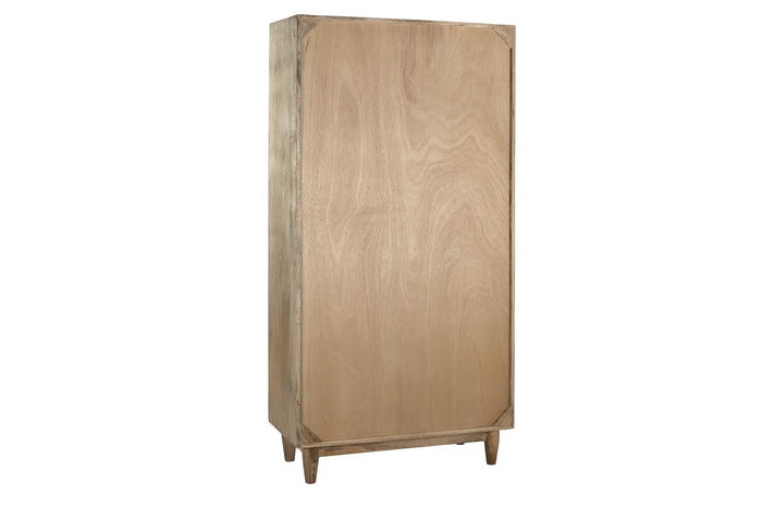 DKD Home Decor Armario Natural Madera Mango y Ratan 40 x 180 x 90 cm Hecho a Mano