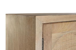 DKD Home Decor Armario Natural Madera Mango y Ratan 40 x 180 x 90 cm Hecho a Mano