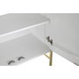DKD Home Decor Buffet de Mango y Latón Cruz Rombo Blanco