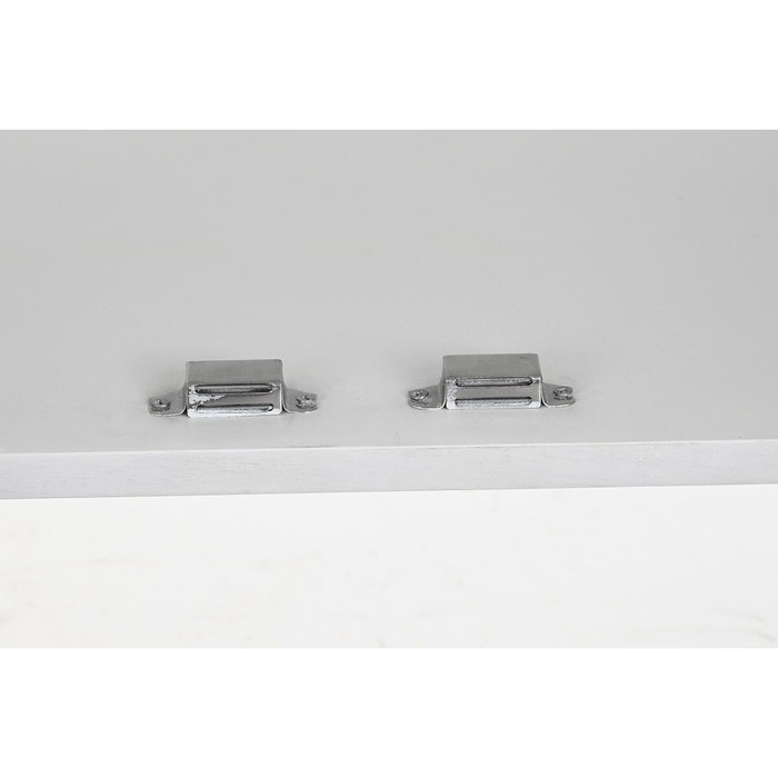 DKD Home Decor Buffet de Mango y Latón Cruz Rombo Blanco