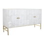 DKD Home Decor Buffet de Mango y Latón Cruz Rombo Blanco