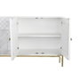 DKD Home Decor Buffet de Mango y Latón Cruz Rombo Blanco