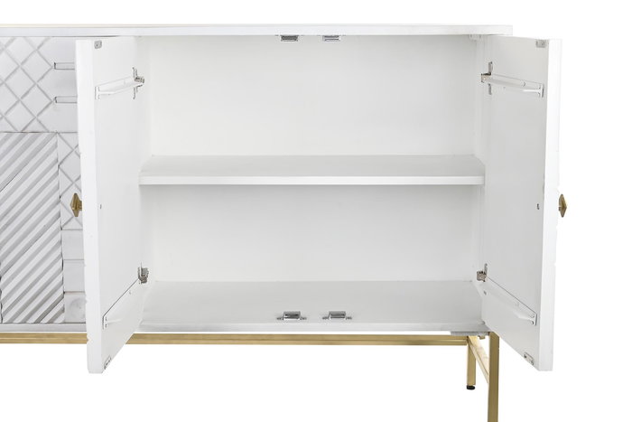 DKD Home Decor Buffet Moderno Cruz rombo Blanco Dorado 157 x 43 x 84 cm